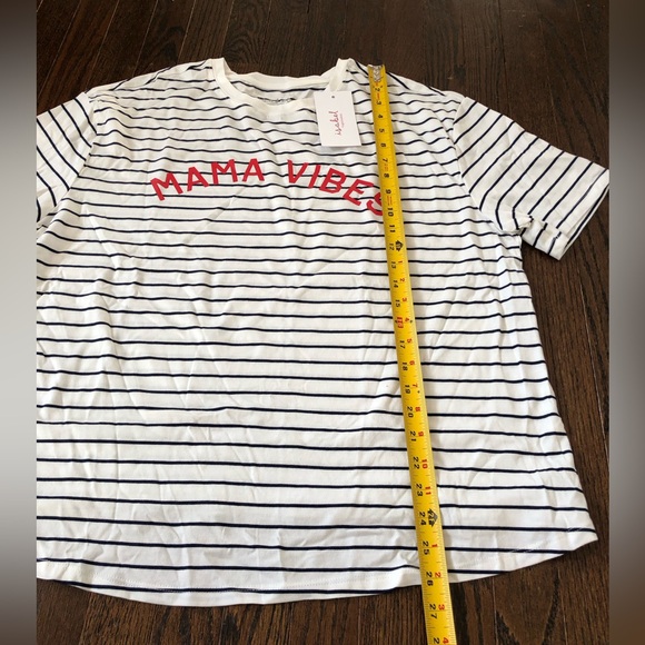 Isabel by Ingrid + Isabel Women’s M Maternity Blue/White Striped “Mama” Tee NWT! - Picture 4 of 6
